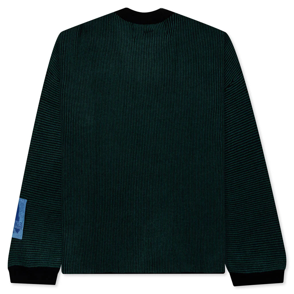 Two Tone Rib Knit Green Black