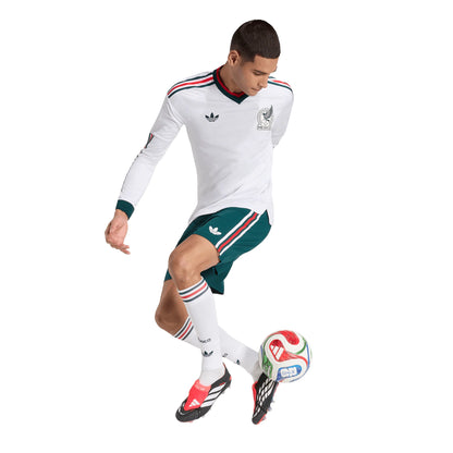 adidas Mexico Away Authentic Long Sleeve Mens Soccer Jersey 2026 White