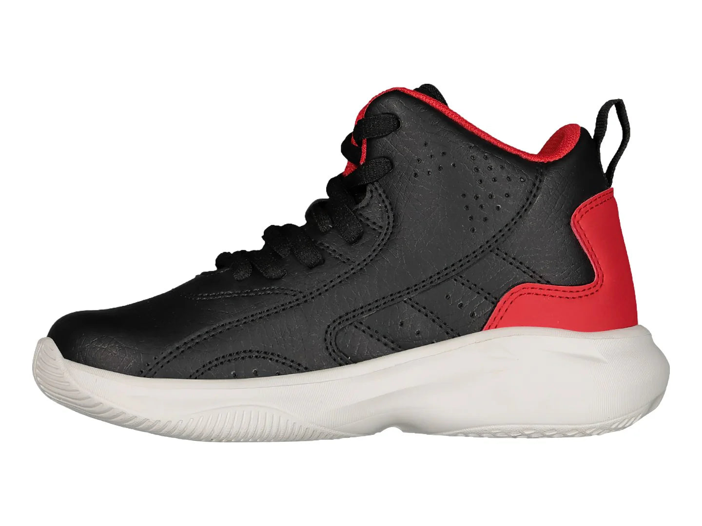 Tenis Charly de Baloncesto Negro y Rojo para Niño