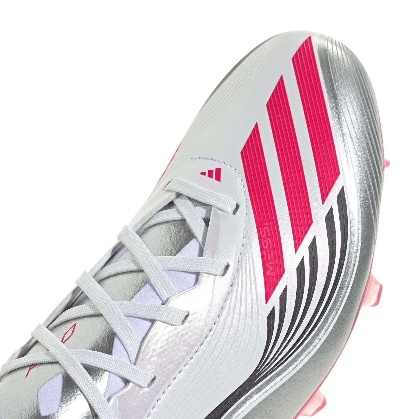 adidas F50 Messi Pro Firm Ground Soccer Cleats White Red Silver