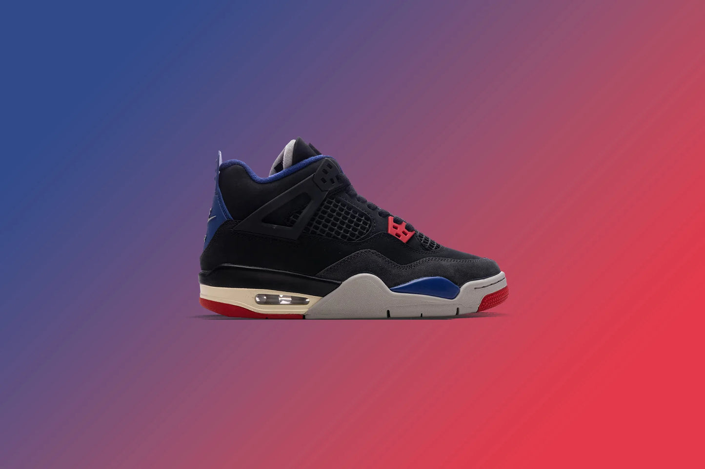 Air Jordan 4 Retro Rare Air GS Black Fire Red Deep Royal Blue