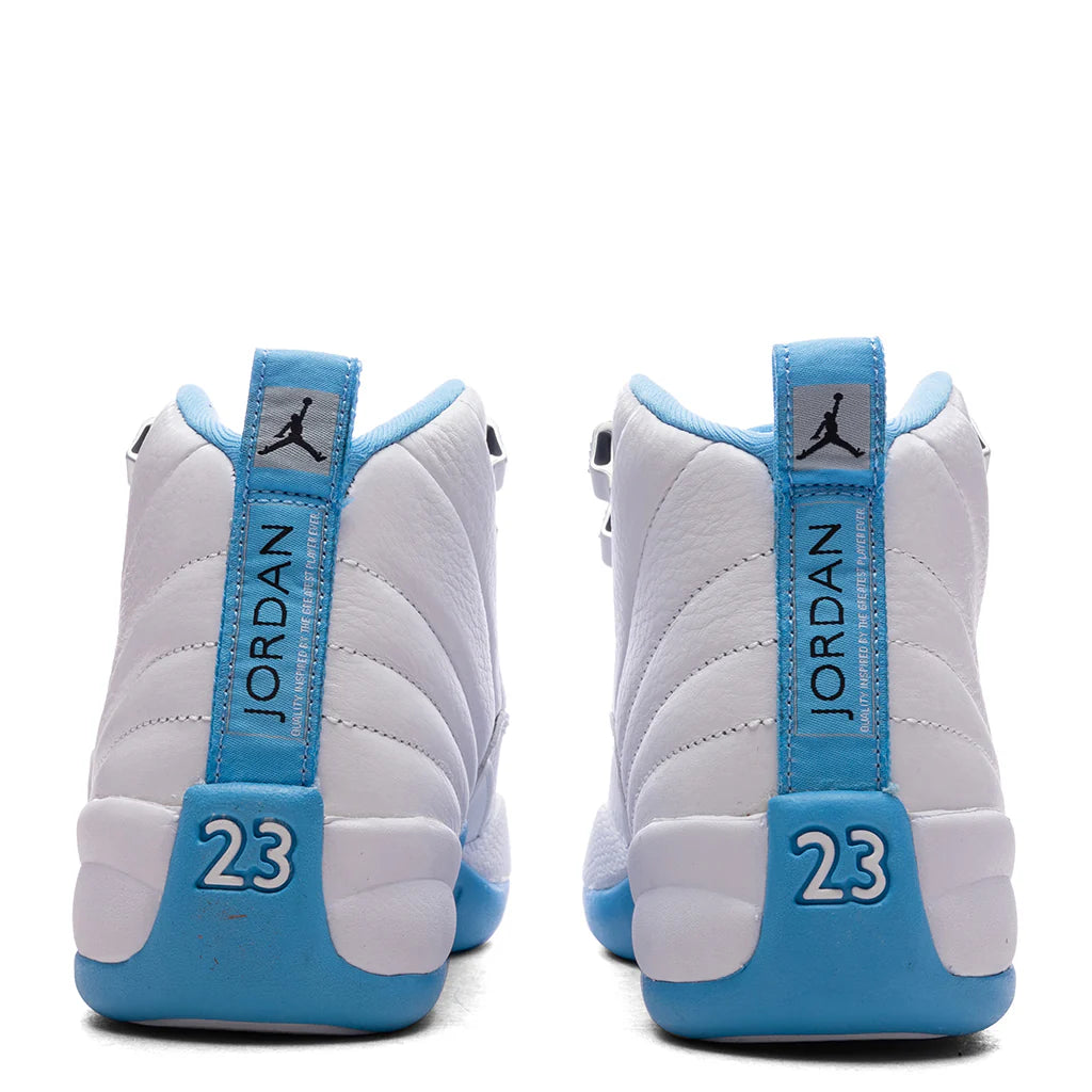 Air Jordan 12 Retro Melo GS White University Blue Metallic Silver