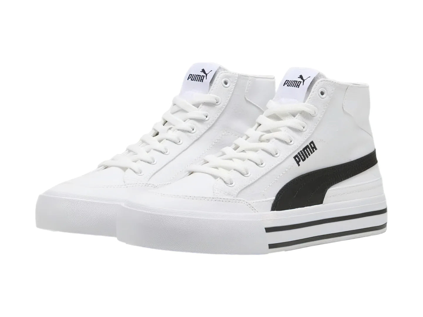 Tenis PUMA Court Classic Vulc Mid Blanco y Negro para Hombre