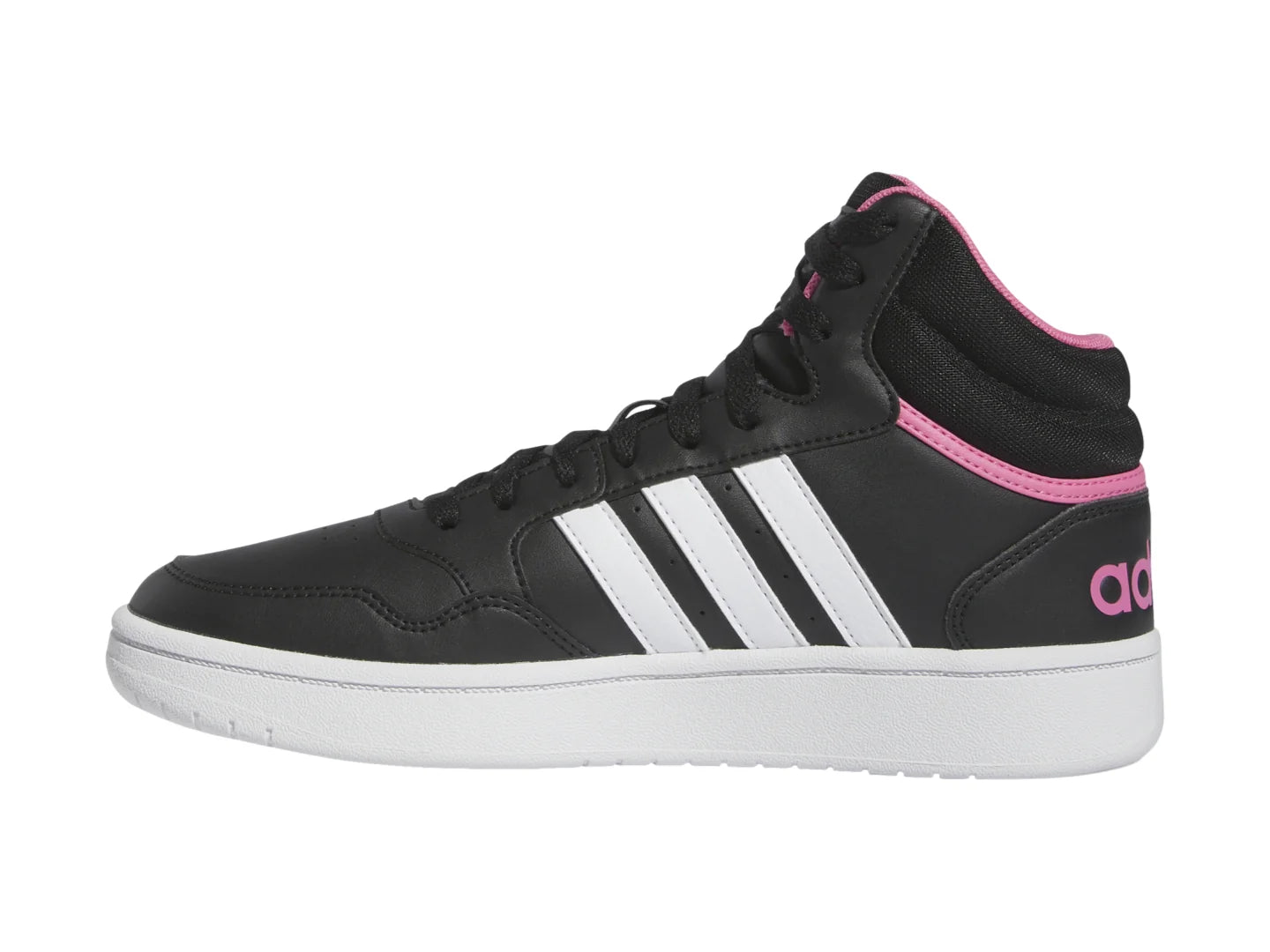 Tenis Adidas Hoops 30 Mid Negro Blanco y Rosa para Mujer
