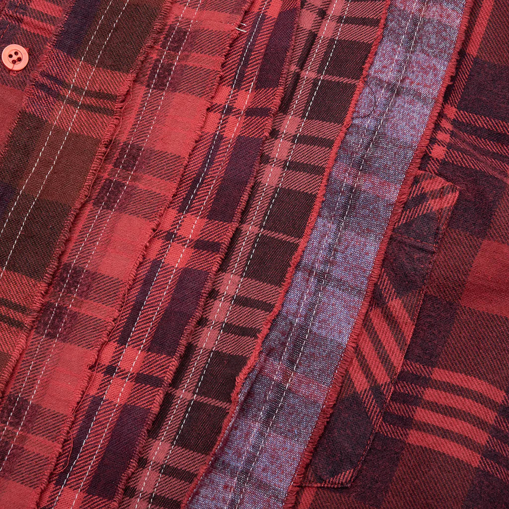 Over Dyed Ribbon Shirt Red