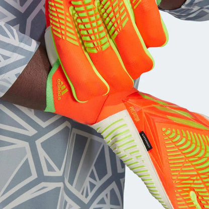 adidas Predator Edge Fingersave Pro Goalkeeper Gloves Solar Red Solar Green