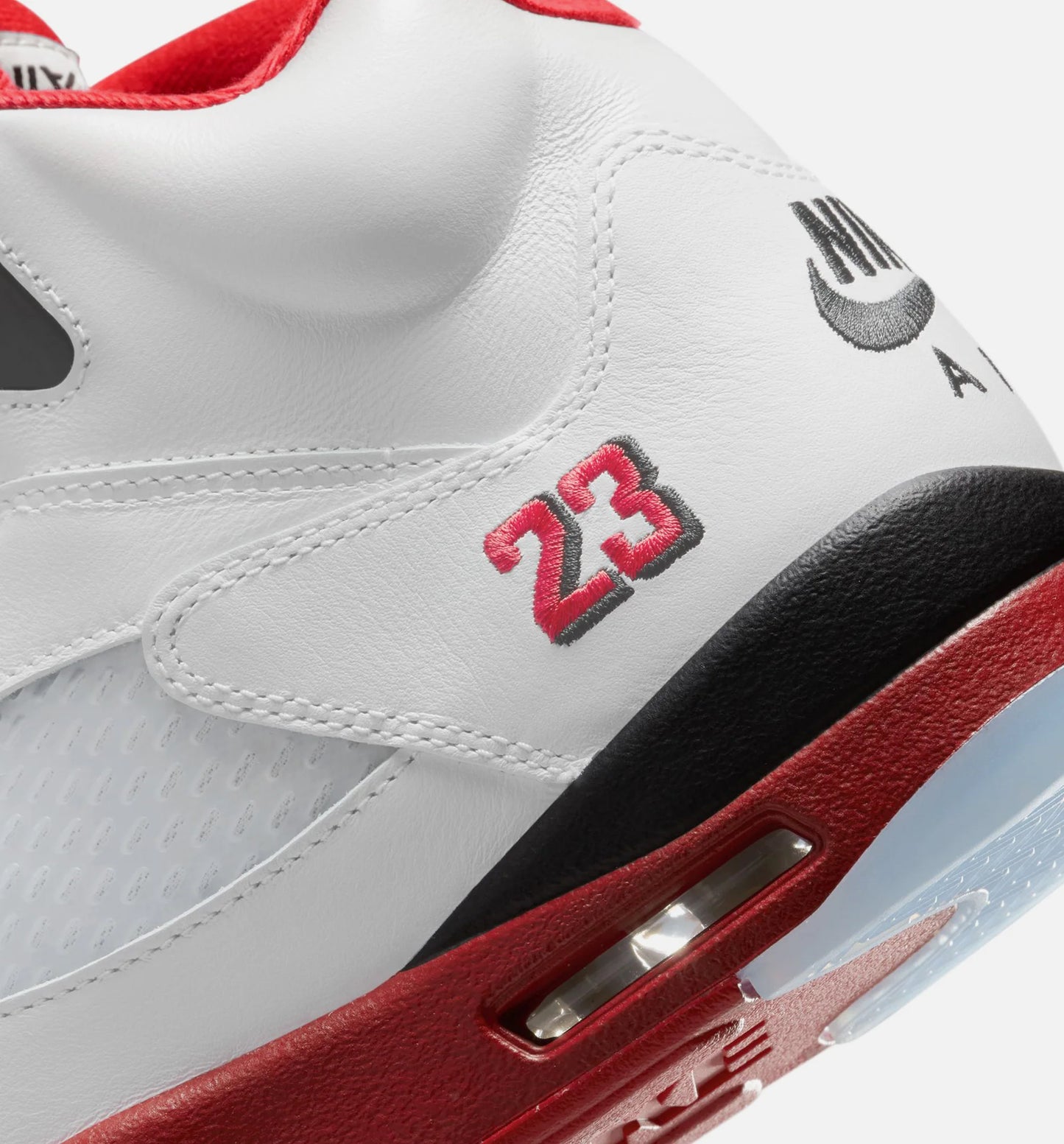 Air Jordan 5 Retro Fire Red Mens Lifestyle Shoe White Fire Red Black