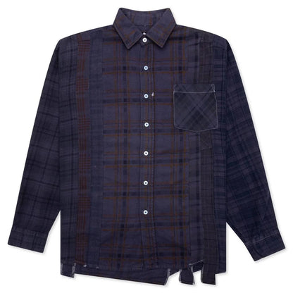 Flannel Shirt 7 Cuts Shirt Over Dye Purple