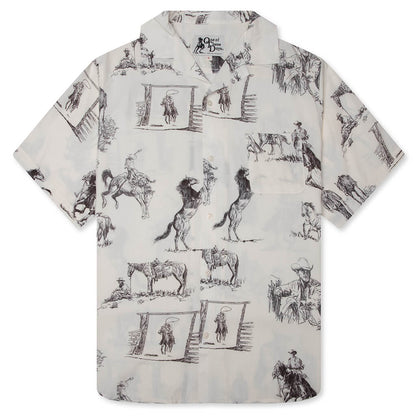 Charcoal Montage Camp Shirt Bone