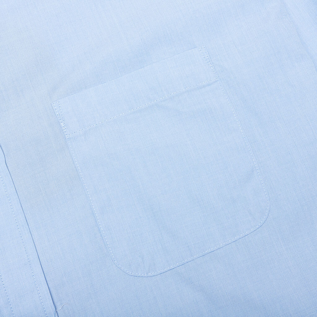 Double Regular Collar Shirt Sax Blue