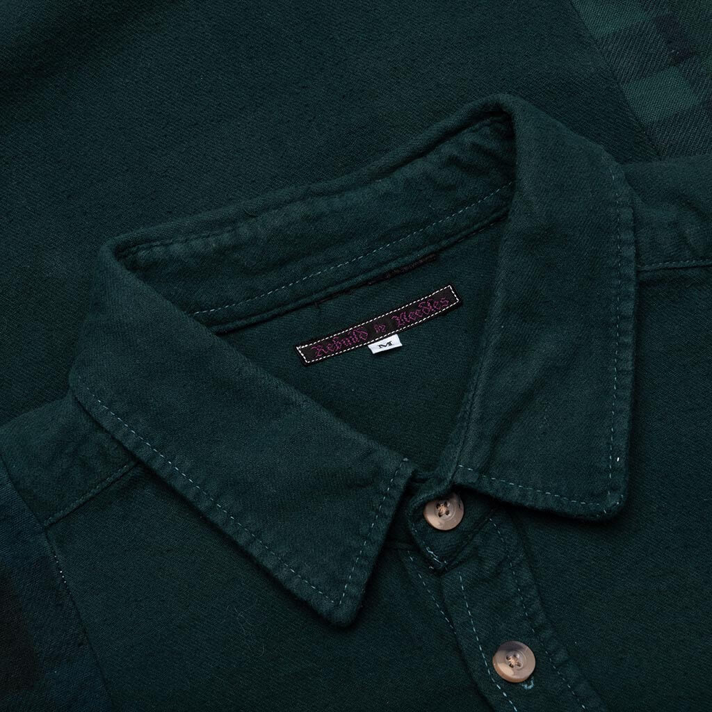 Flannel Shirt 7 Cuts Shirt Over Dye Green