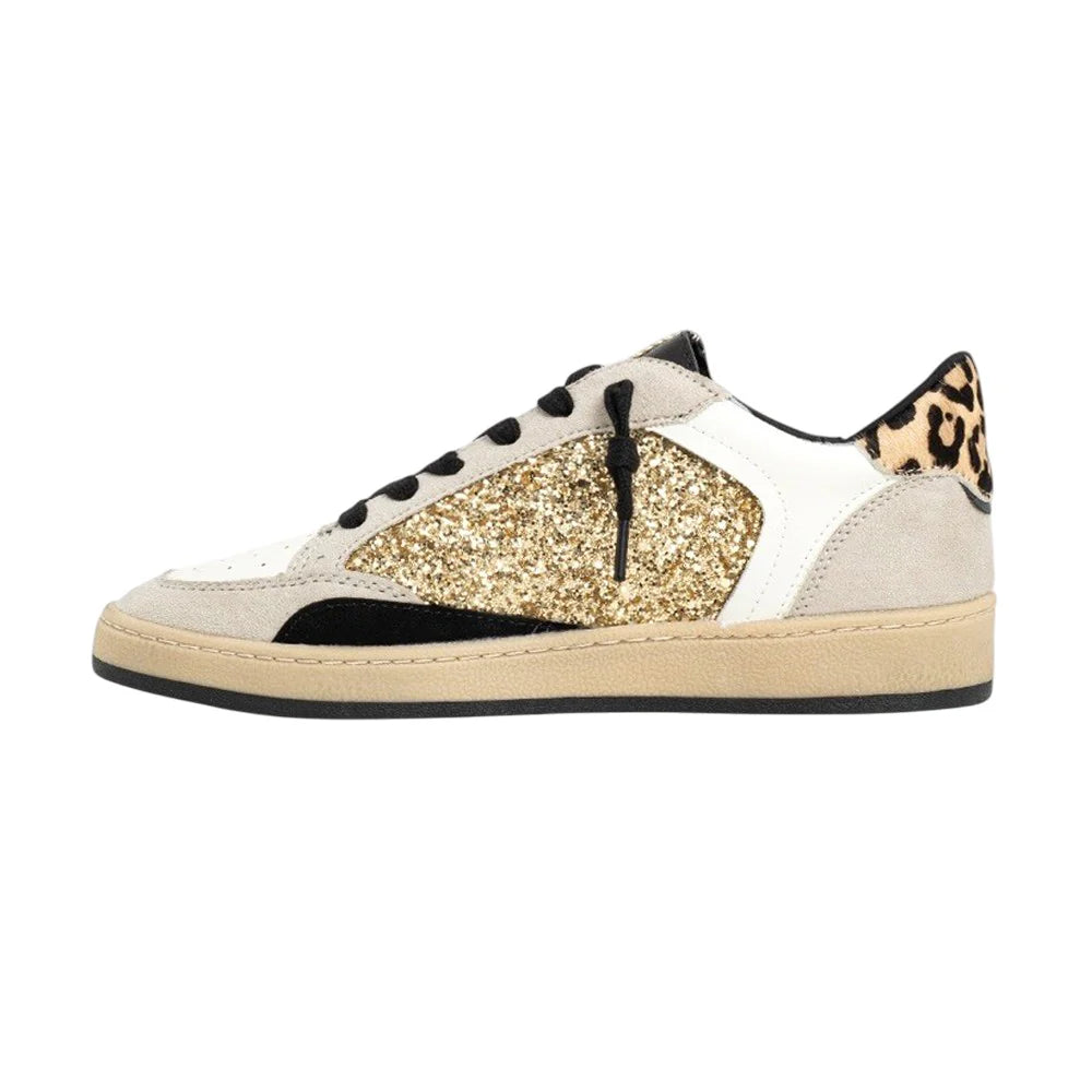 Quinn Glitter Cheetah Lace Up Sneakers