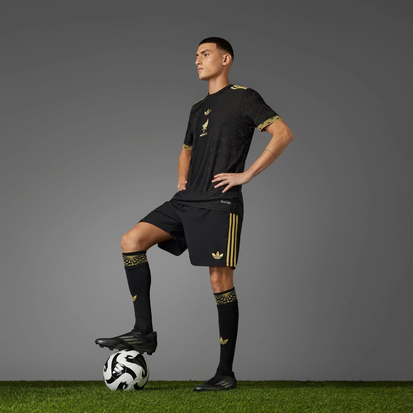 adidas Mens Mexico Gold Jersey 25 Black