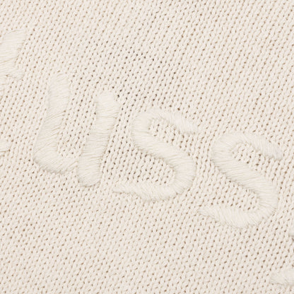 Roll V Neck Logo Sweater Natural