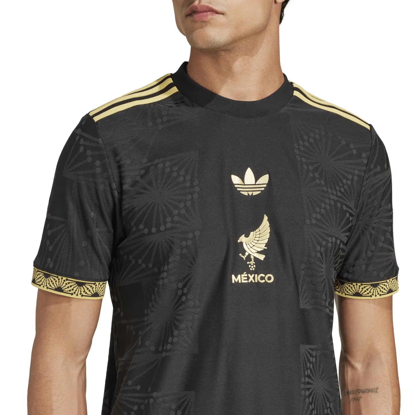 adidas Mens Mexico Gold Jersey 25 Black