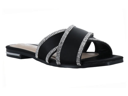 Sandalias MELIANA Negras con Brillos para Mujer