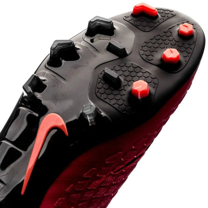 Nike Kids Jr Hypervenom Phantom III Dynamic Fit FG Firm Ground Soccer Cleats Red Black Crimson