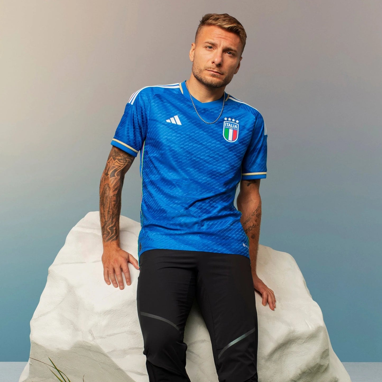 adidas Italy Authentic Home Jersey 23 adidas Blue