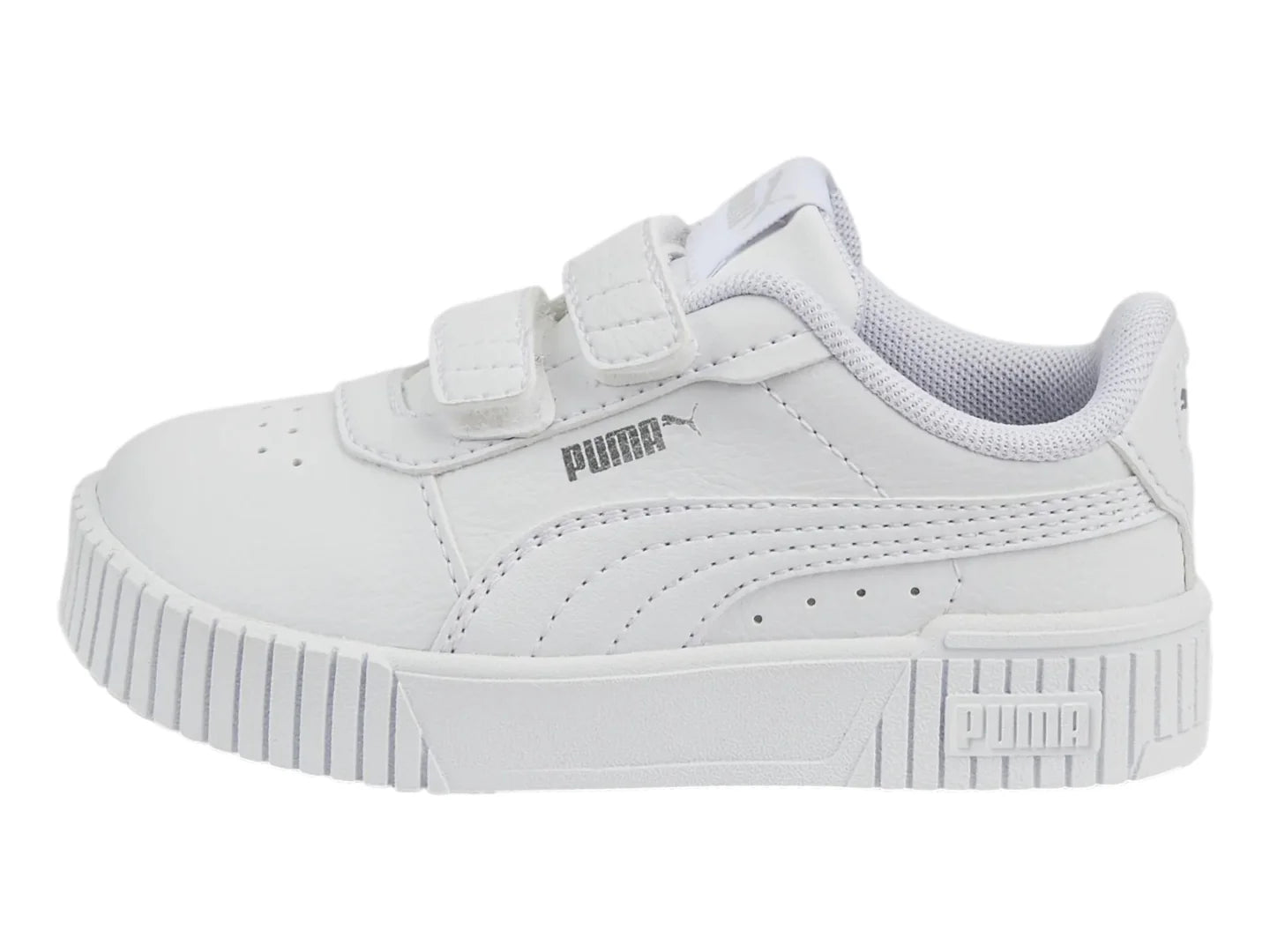Tenis PUMA Carina 20 Blanco y Plata para Niña