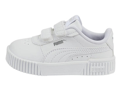 Tenis PUMA Carina 20 Blanco y Plata para Niña