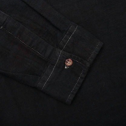 Over Dyed Ribbon Wide Shirt Black