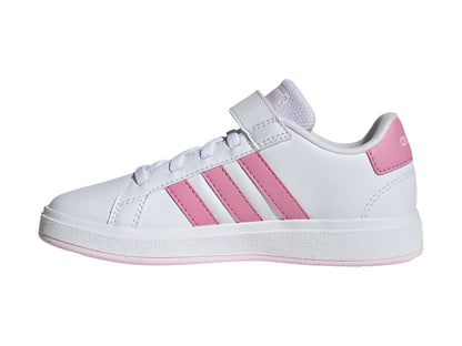 Tenis Adidas Grand Court 20 Blanco y Rosa para Niña