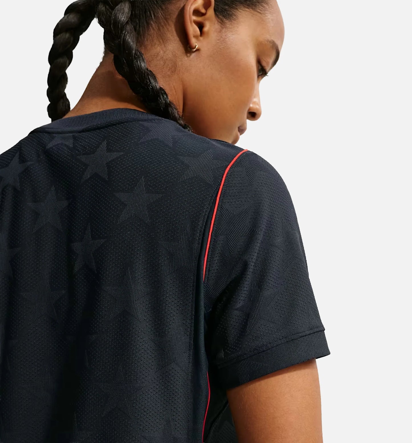 USMNT 2026 27 Match Away Aero Fit Soccer Authentic Womens Jersey Dark Obsidian University Red Pure Platinum