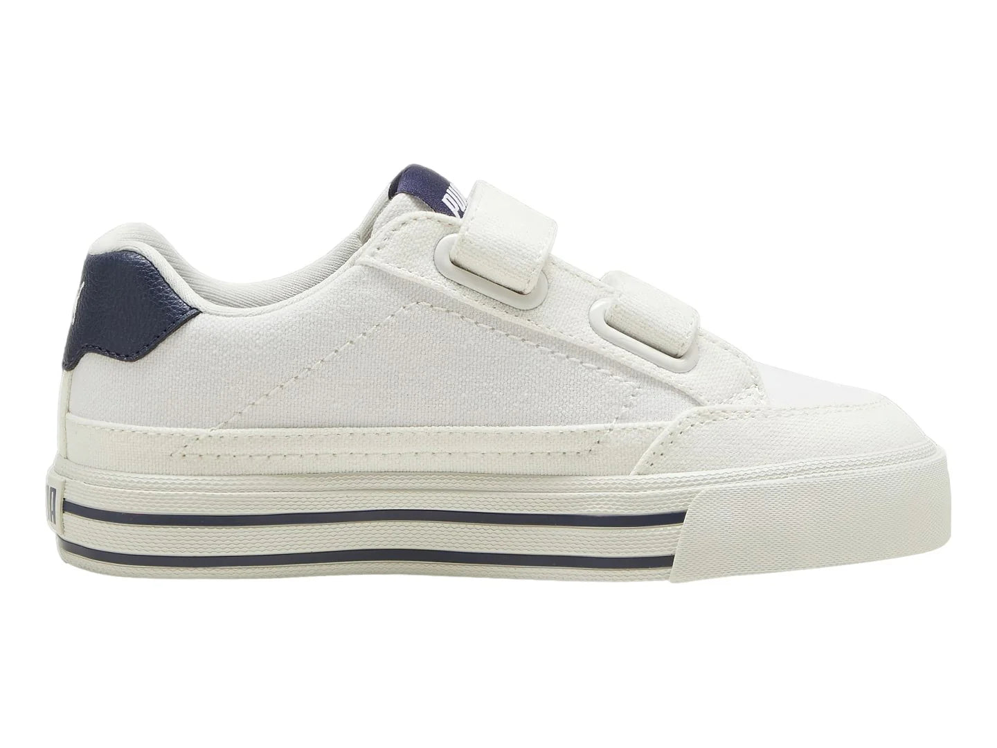 Tenis PUMA Court Classic Blanco y Azul Marino para Niño
