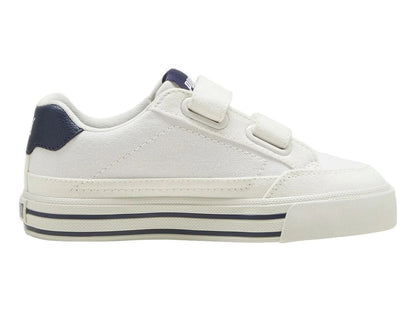 Tenis PUMA Court Classic Blanco y Azul Marino para Niño