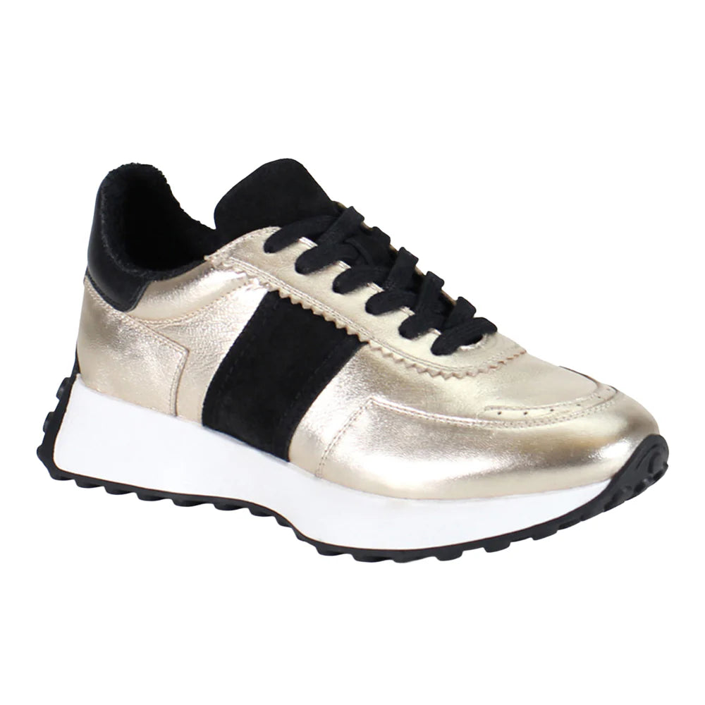Know It All Metallic Lace Up Sneakers