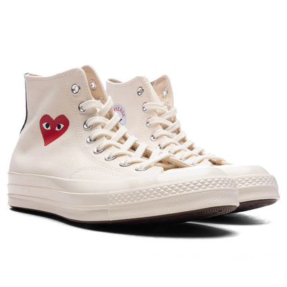 Converse x Comme Des Garcons PLAY All Star Chuck 70 Hi Small Red Heart White