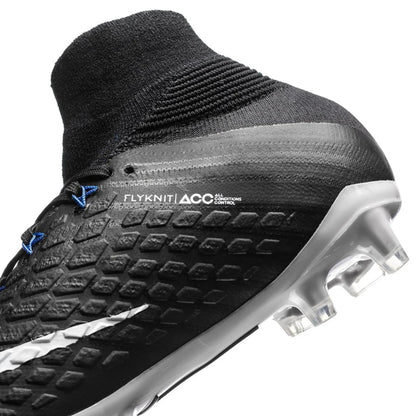 Nike Kids Jr Hypervenom Phantom III Dynamic Fit FG Firm Ground Soccer Cleats Black White Royal