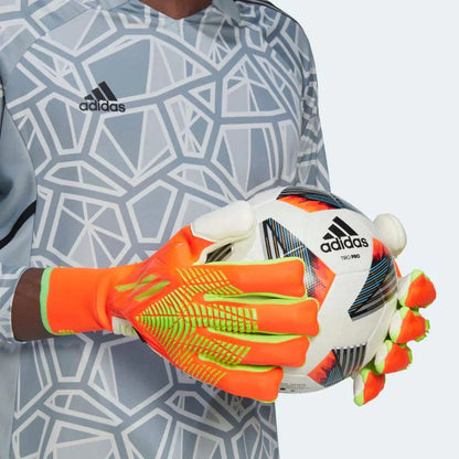 adidas Predator Edge Fingersave Pro Goalkeeper Gloves Solar Red Solar Green