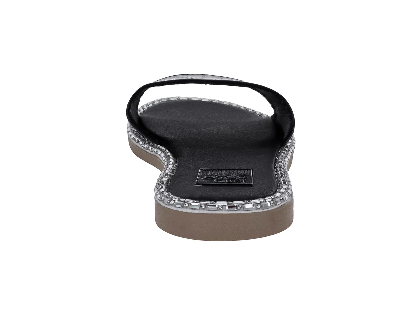 Sandalias Luna Rosa Negro con Piedras para Mujer
