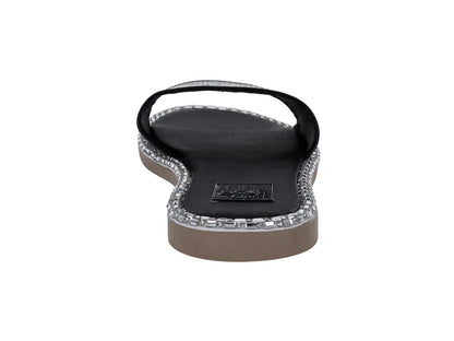 Sandalias Luna Rosa Negro con Piedras para Mujer