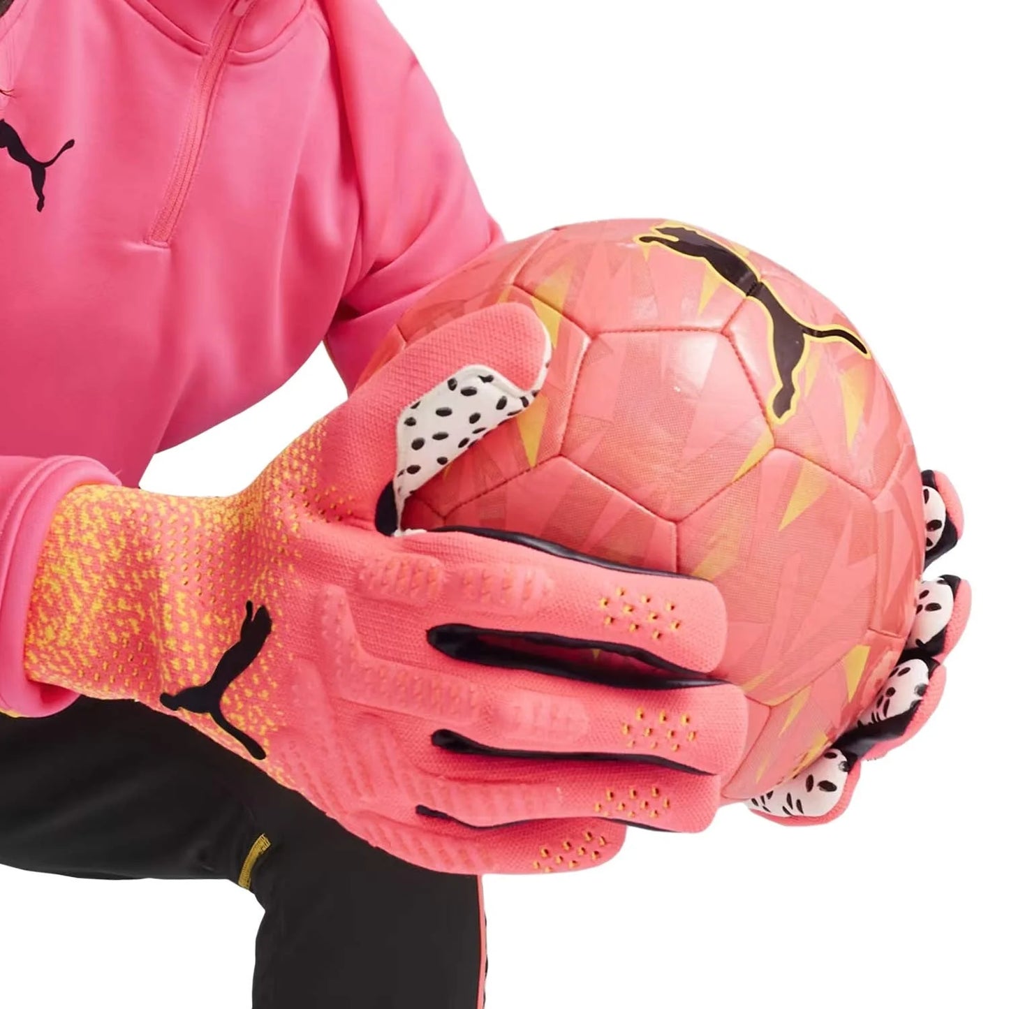 PUMA Future Ultimate NC Goalkeeper Gloves Sunset Glow Sun Stream Black