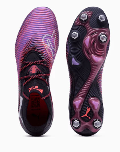 PUMA Future 8 Ultimate Mxsg Spft Ground Soccer Shoes Black White Glowing Red