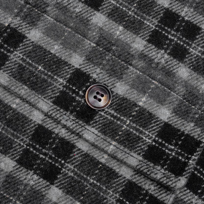 Embroidered Flannel Shirt Jacket Black