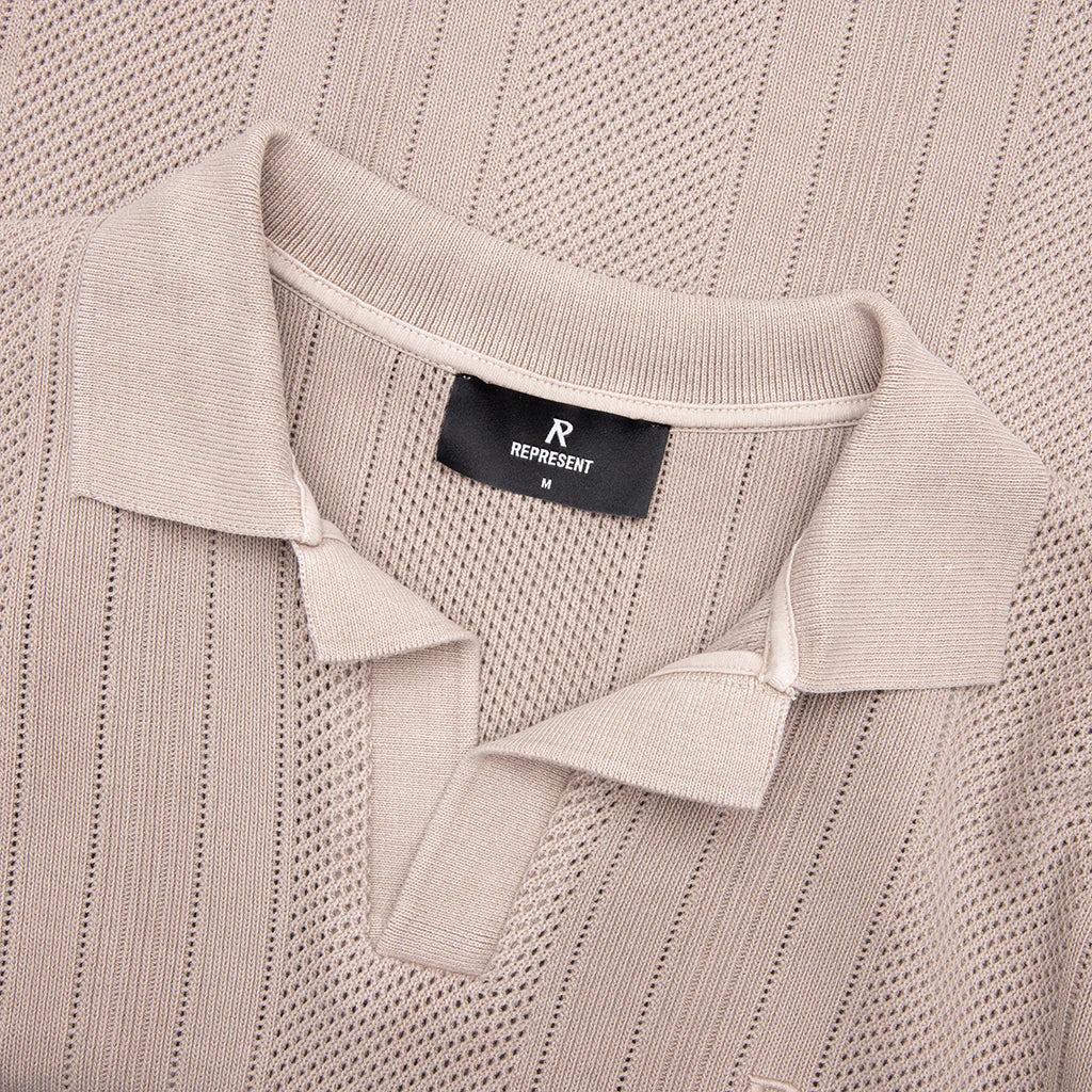 Open Stitch Polo Cashmere