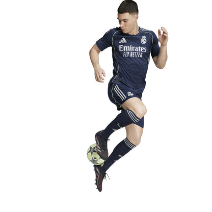 adidas Real Madrid Mens Away Authentic Soccer Jersey 25 26 Blue