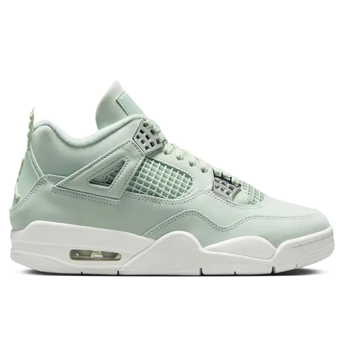 Womens Air Jordan 4 Retro Abundance Seafoam Sail Metallic Silver