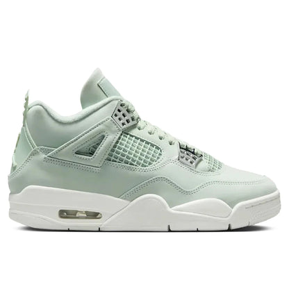 Womens Air Jordan 4 Retro Abundance Seafoam Sail Metallic Silver
