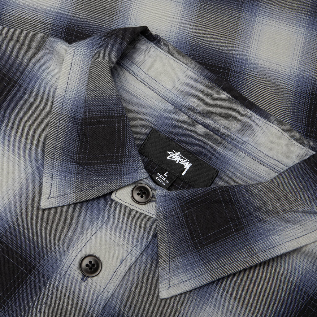 Beach Ombre Plaid Shirt Black