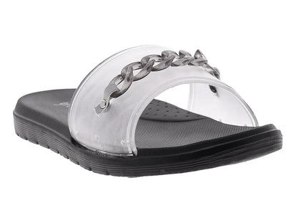 Sandalias Elega Negro Transparente para Mujer