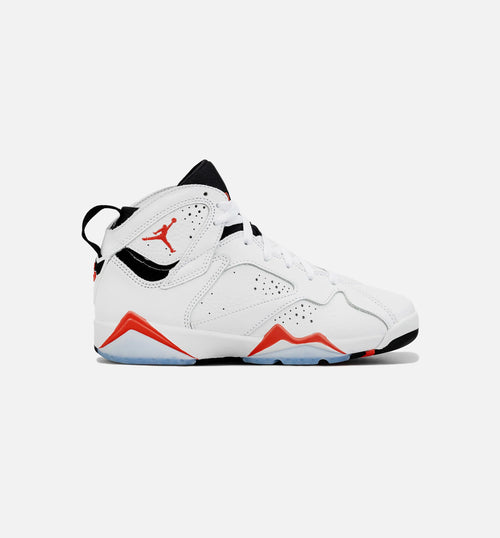 Air Jordan 7 Retro White Infrared Grade School Lifestyle Shoe White Red