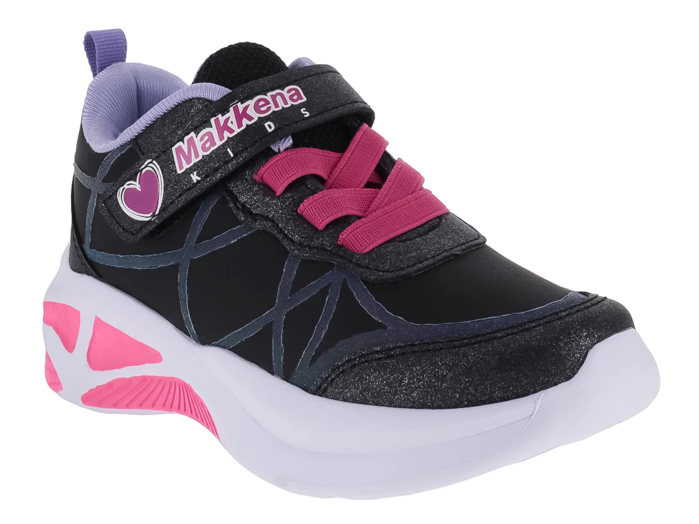Tenis Makena Negro Lila para Niña