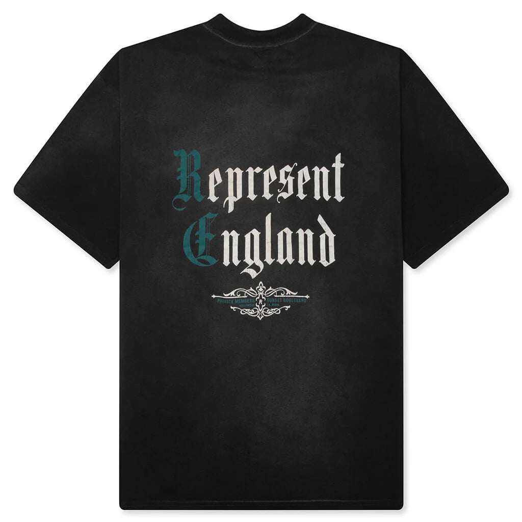 Private Members T Shirt Stained Black