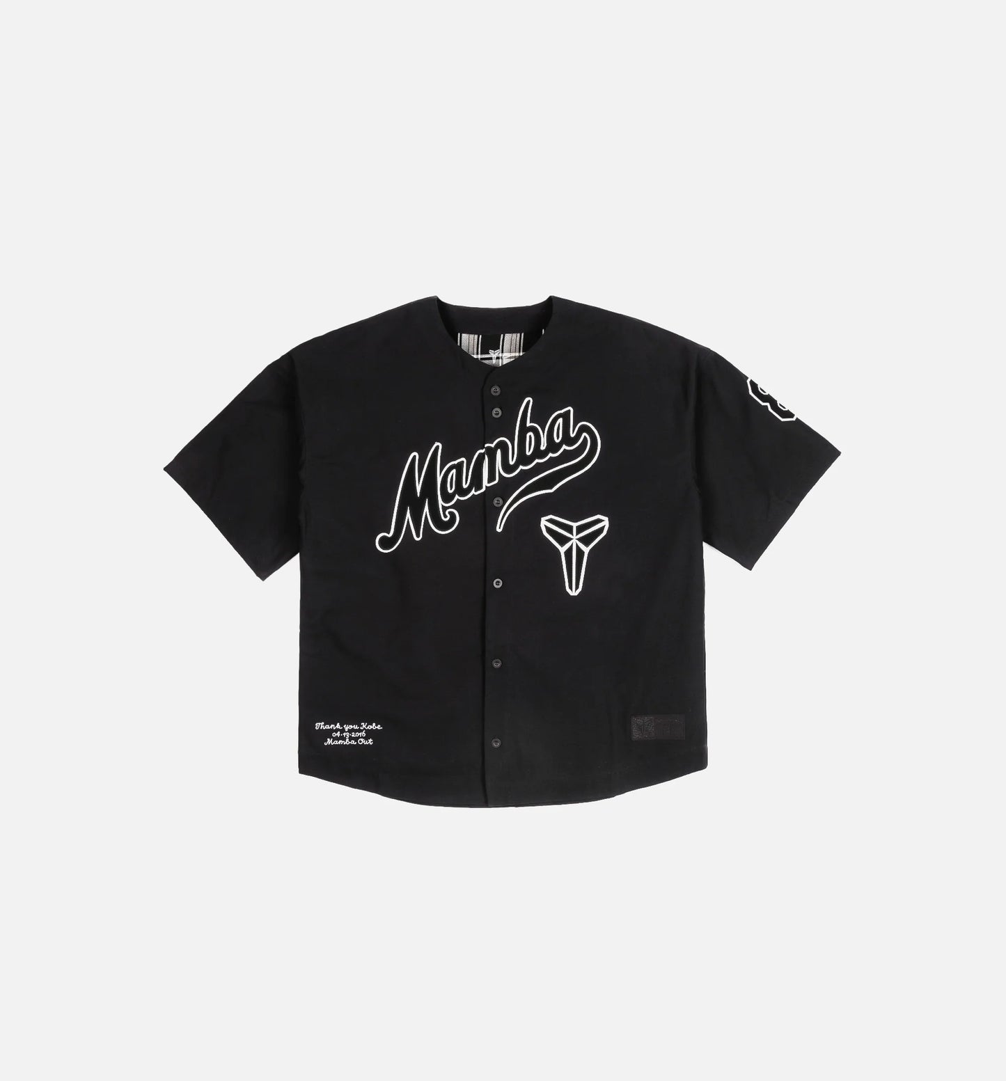 Kobe Mamba Mens Baseball Jersey Black White