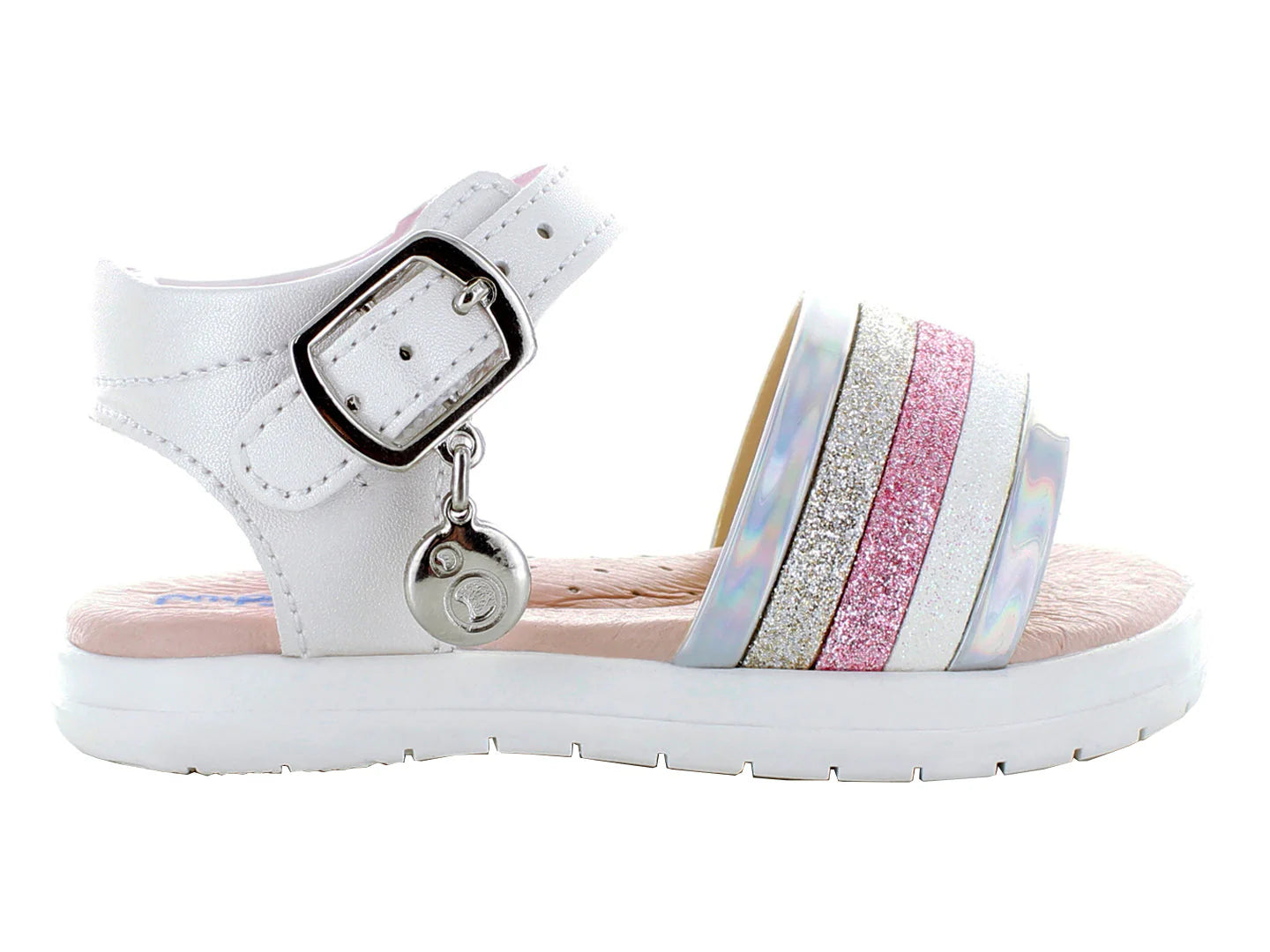 Sandalias Miniburbujas Blanco Perla para Niña