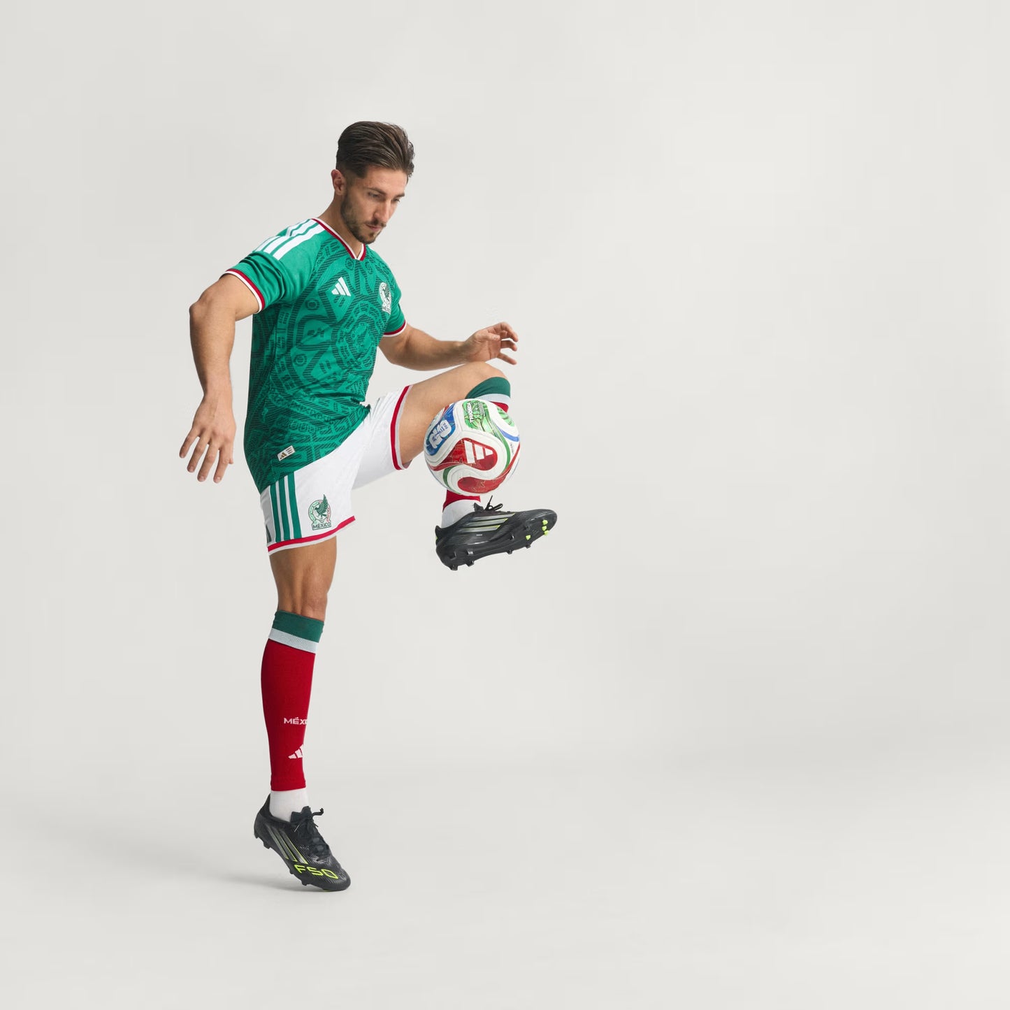 adidas Mexico Home Authentic Mens Soccer Jersey 26 Green